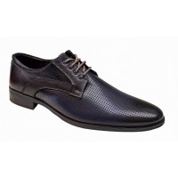 Pantofi barbati eleganti din piele naturala matritata bleumarin GKR12BL